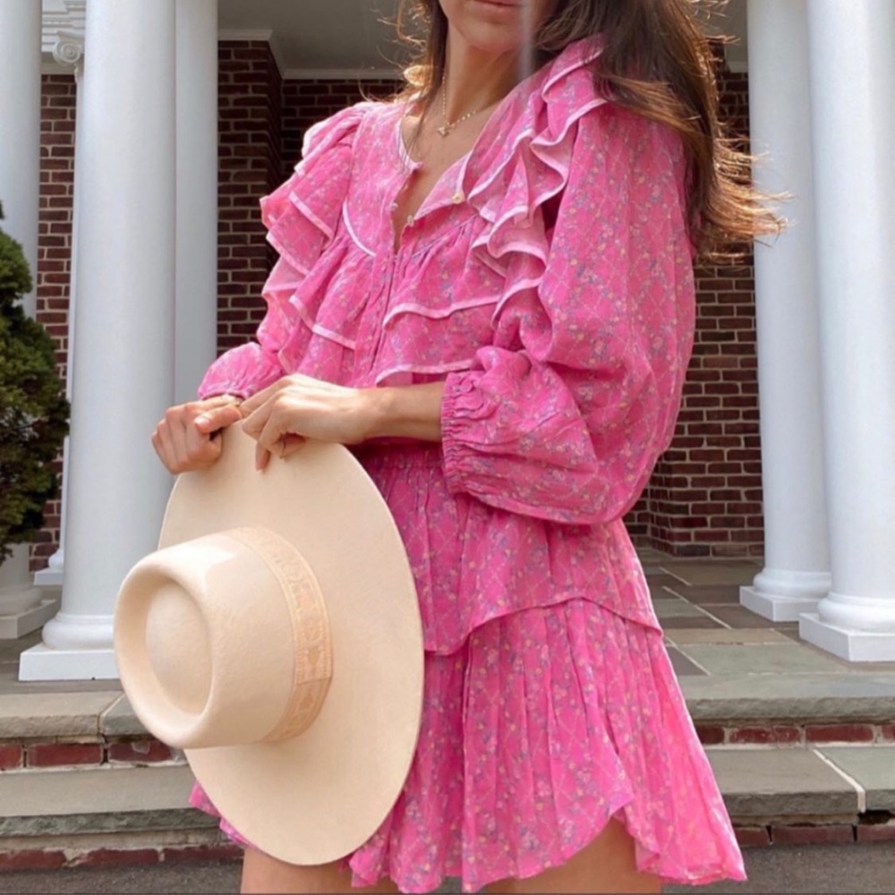Loveshackfancy pink mini dress
